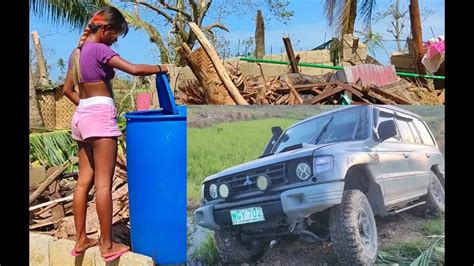 SUPER TYPHOON ODETTE RAI VISITING UBAY HOUSE WRECKAGE 4X4 STUCK IN