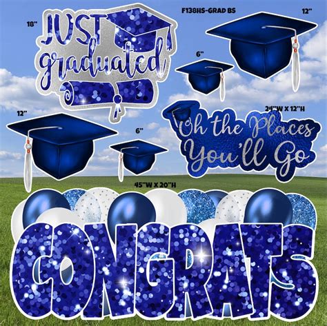 Multiple Color Choices Graduation Sign And Cap Sets Half Sheet Etsy