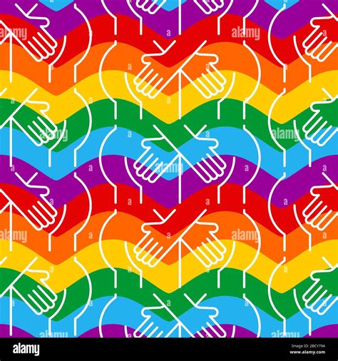 Gay Flag Hands Hug Ass Pattern Seamless Lgbt Rainbow Hold Each Other S Ass Background Stock