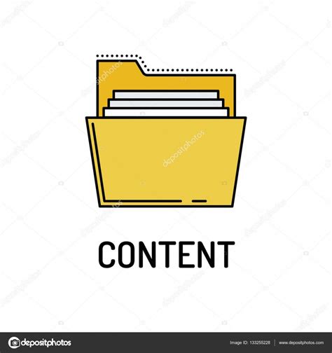 Content Line Icon Stock Vector Garagestock