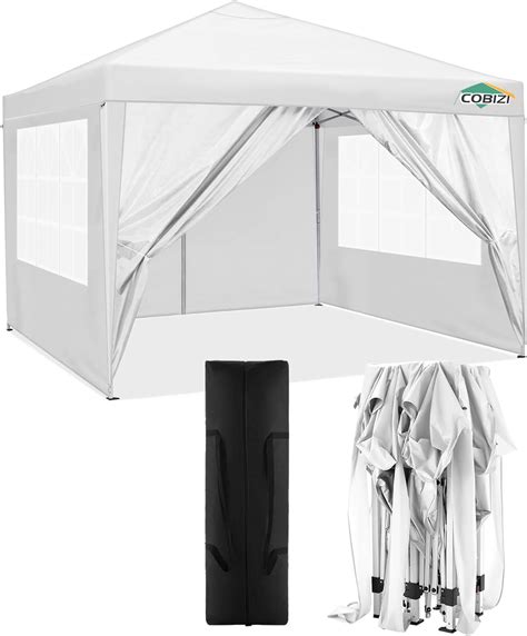 Amazon De COBIZI Pavillon 3x3M Wasserdicht Faltpavillon Schwarz Mit 4