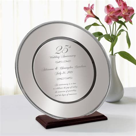 Personalized 25th Anniversary Silver Wedding Platter, Engraved Wedding ...