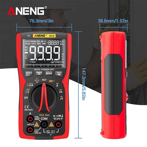 Aneng q10 digitalt multimeter 9999 tæller tester Grandado