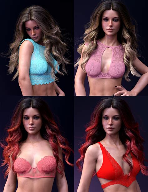 X Fashion Lace Tops Set For Genesis 8 And 8 1 Females Daz 3D