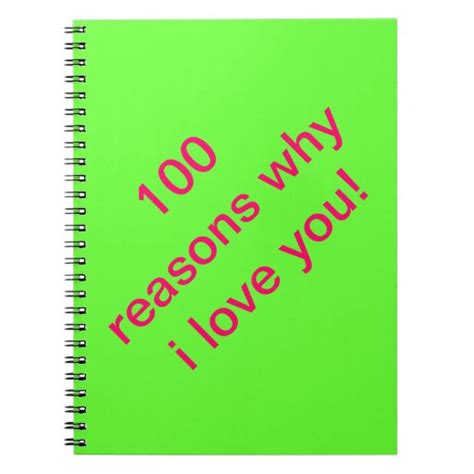 100 Reasons Why I Love You Notebook Zazzle