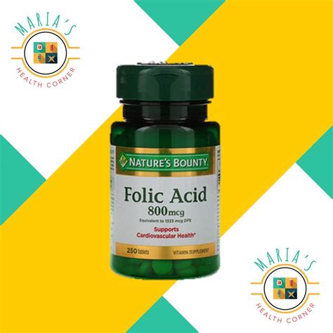 Nature S Bounty Folic Acid Mcg Tablets Exp Date June