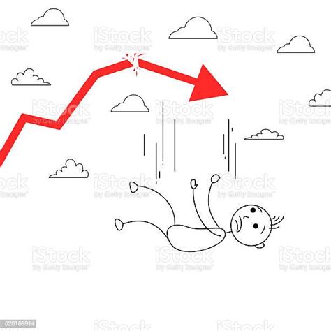 Cartoon Stick Man Falling From Sky Stock Illustration Download Image