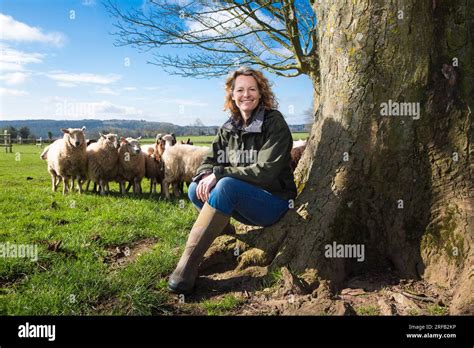 Portrait of TV presenter and farmer Kate Humble on her farm Stock Photo ...