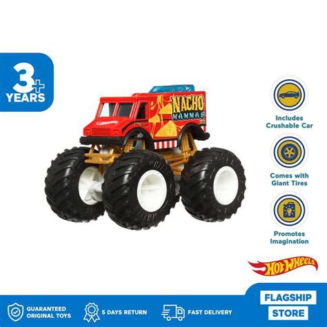 Promo Hot Wheels Monster Trucks Snack Pack Nacho Mammas Mainan Mobil Balap Diskon Di