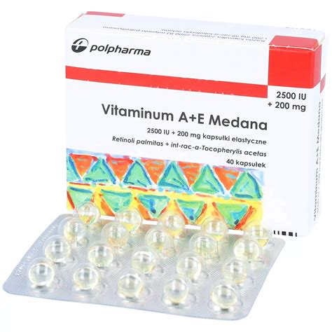 Vitaminum A E Medana 2500 IU 200 mg 40 kapsułek elastycznych