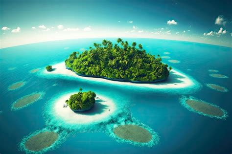 Premium Photo Atoll With Islands On Maldives Tropical Island And