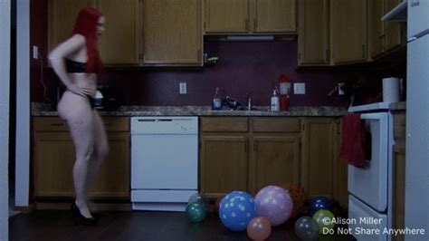 Heel Popping Tacky Balloons On Different Surfaces Lingerie Set 1 Black Heels Hardwood Floors