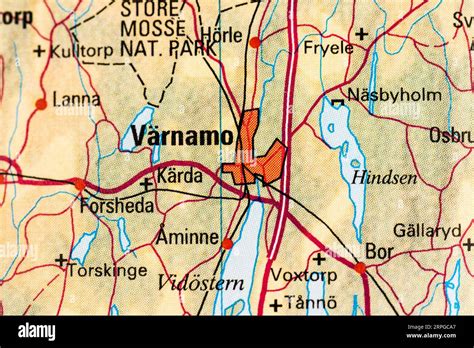 Atlas map of Värnamo Stock Photo - Alamy