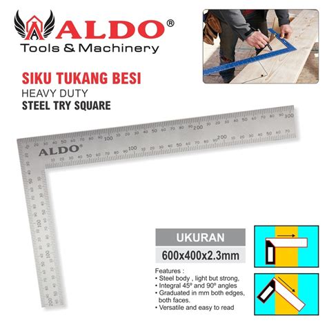 Jual Siku Tukang Besi Heavy Duty X X Mm Steel Try Square