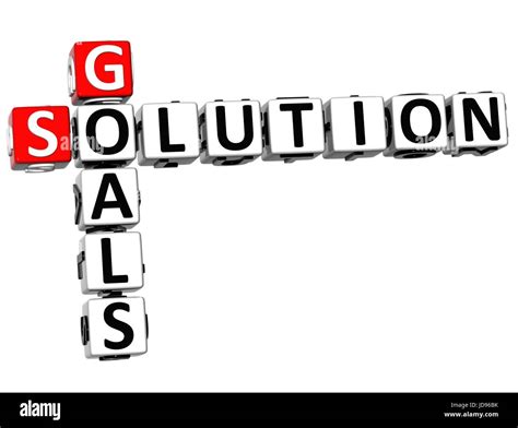 D Goals Solution Crossword On White Background Stock Photo Alamy