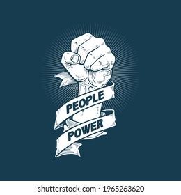 Illustration Design People Power Revolution Stock Vector (Royalty Free ...