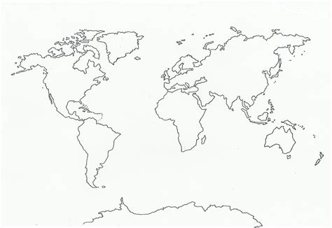 World Map Drawing Outline