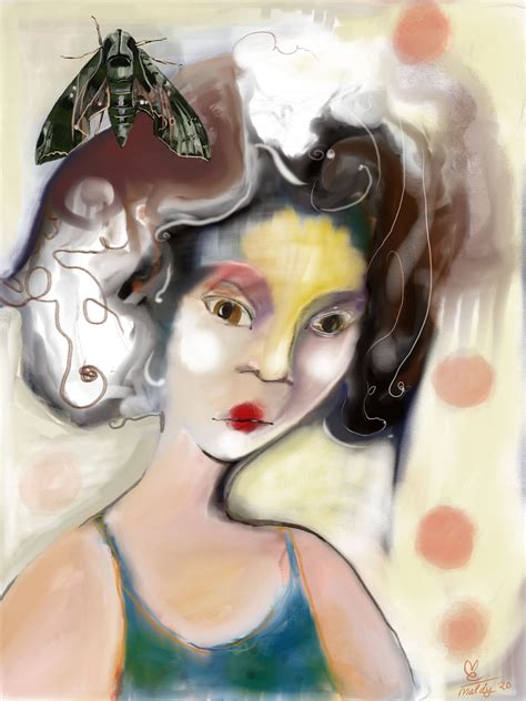 girl with Pandorus Sphinx Moth by ArtichokeCreative on DeviantArt