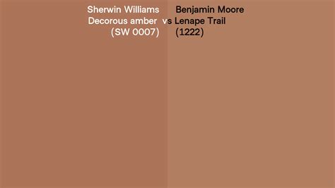 Sherwin Williams Decorous Amber Sw Vs Benjamin Moore Lenape