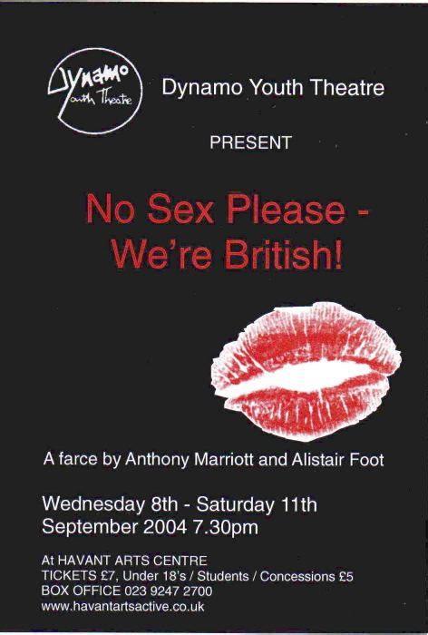No Sex Please We Re British Dynamo Youth Theatre