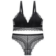 Women Bra Panties Set Push Up Sports Bra Set Sexy G String Seamless Active Bra Thong Lingerie