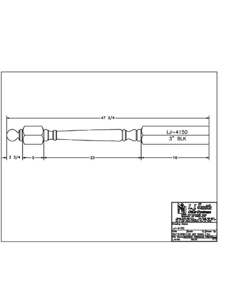 Lj 4150 3 X 48 Shortest Utility Newel