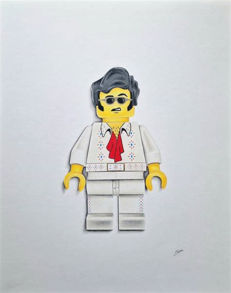 Elvis Lego Figure Drawing by Daniel Shipton | Saatchi Art