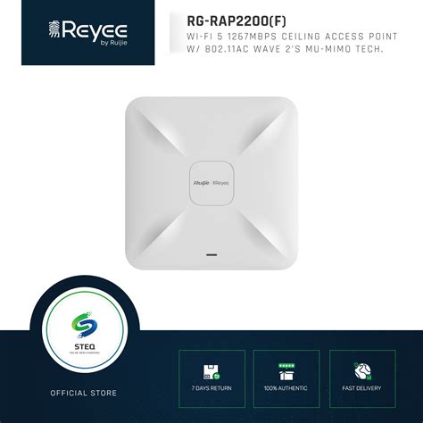 STEQ Reyee RG RAP2200 F AC1300 Dual Band Ceiling Mount Access Point