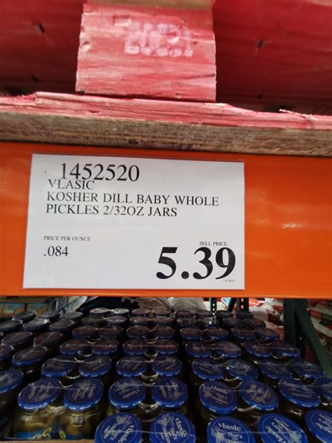 Costco 1452520 VLASIC Kosher Dill Baby Whole Pickles Tag CostcoChaser