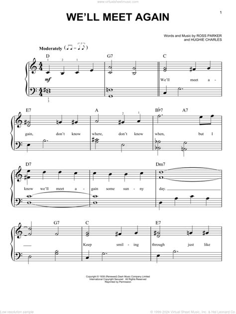 Well Meet Again Sheet Music For Piano Solo Pdf Interactive