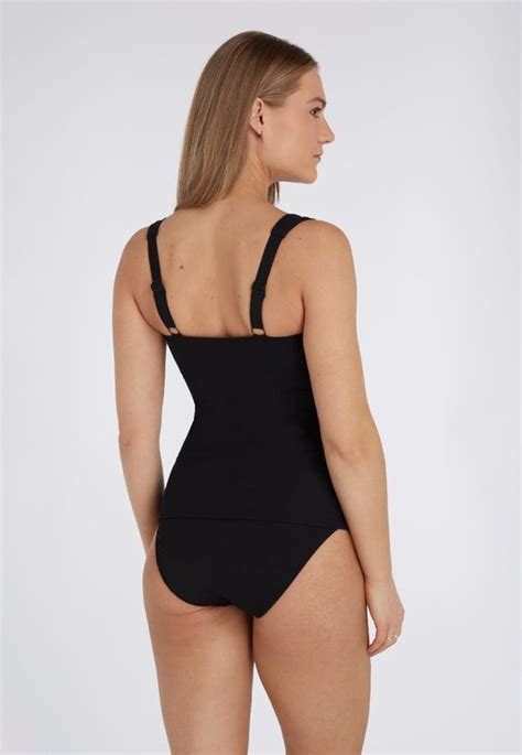 Ten Cate Basics Twisted Bikini Tankini Top Black Rib Voor Dames Maat