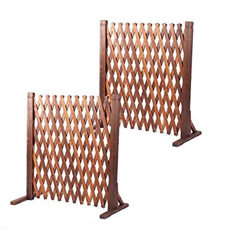 Buy MYOYAY 2PCS Expandable Garden Fence Wooden Pet Gate 27 5 X 63 Inch