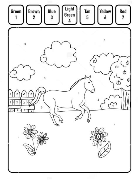 Horse Color by Number - ColoringbyNumber.Com