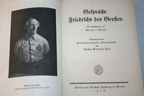 Gespräche Friedrichs des Grossen mit Illustrationen 1919 Kaufen auf