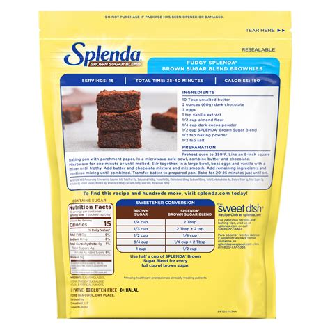 Splenda Brown Sugar Blend, 1 lb Pouch | Half The Calories Of Brown Sugar!