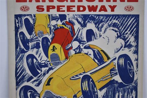 Bid Now Original 1950s Langhorne Speedway Auto Race Poster Invalid Date Cst