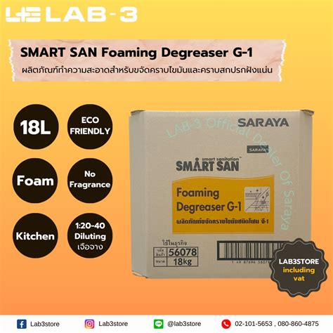 น้ำยาขจัดคราบไขมัน Smart San Foaming Degreaser G-1 ไม่แต่งกลิ่น ขนาด 18 ...
