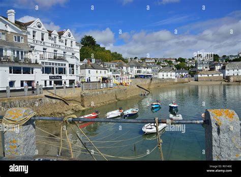 View Of The Coastal Town Of St Mawes Roseland Peninsula Cornwall UK