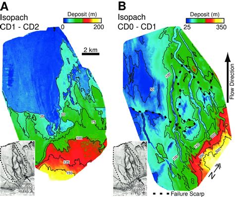 Maps Of Deposit Thickness A Isopach Measured Between Subsurface