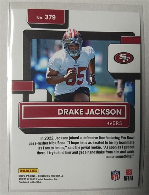 2022 Drake Jackson Panini Donruss Gold Holo Press Proof Rated Rookie