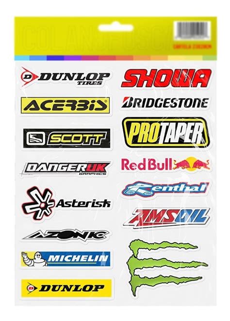 Kit 3 Super Cartelas De Adesivos Moto Motocross Parcelamento Sem Juros