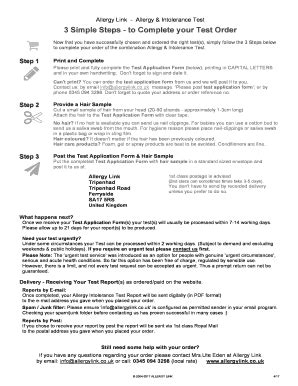 Fillable Online Allergy Link Allergy Intolerance Test Fax Email