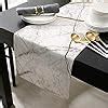 Amazon Marble Table Runner Cotton Linen Long Inche White Gray