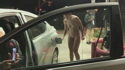 Naked Sammy At The Gas Station VoyeurPapa