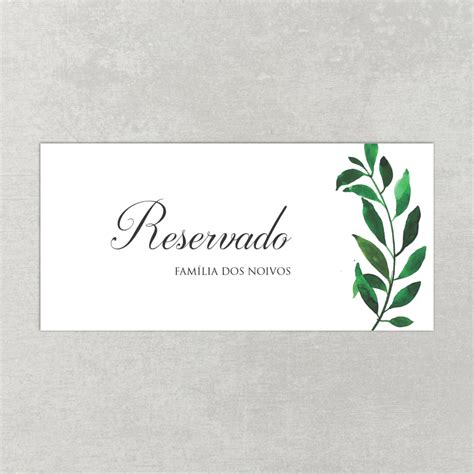 Placa Reservado Place Cards Casamento Arte Digital Elo