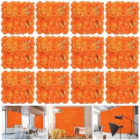 Amazon RIDDSEE Artificial Flowers Wall Décor 12Pack Fall Orange