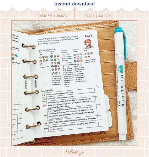 Pages Stardew Valley Planner Journal Guide Pdf Letter A Size