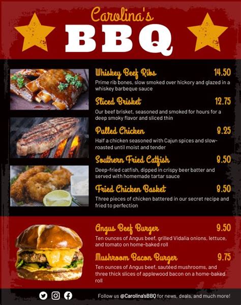 Bbq Food Truck Menu Poster Template By Musthavemenus