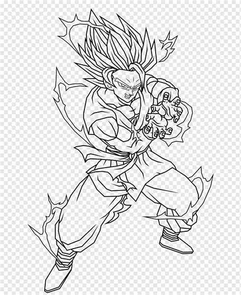 Troncos Goku Vegeta Videl Line Art Goku Ngulo Branco Png Pngegg The