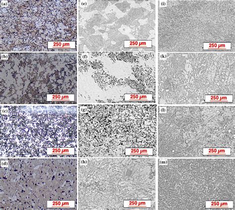 Micrographs Of Low Medium And High Carbon Steel A E I Untreated B